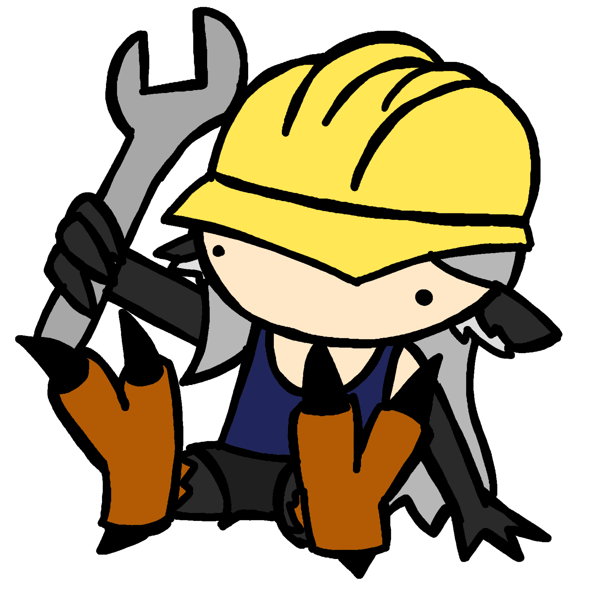 bird with a hard hat